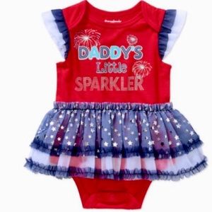 NWT "DADDY'S LITTLE SPARKLER" tutu onesie Dress 12 Months